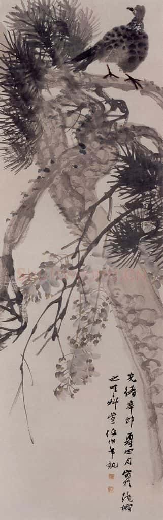 1891年 任伯年《花鸟四条屏》书画作品