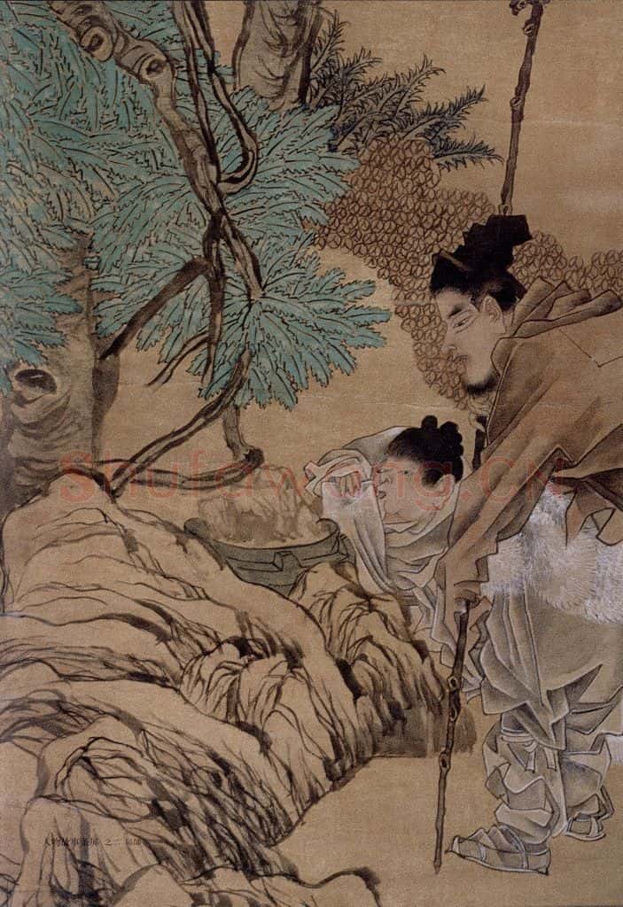 1891年 任伯年《人物故事条屏》书画作品