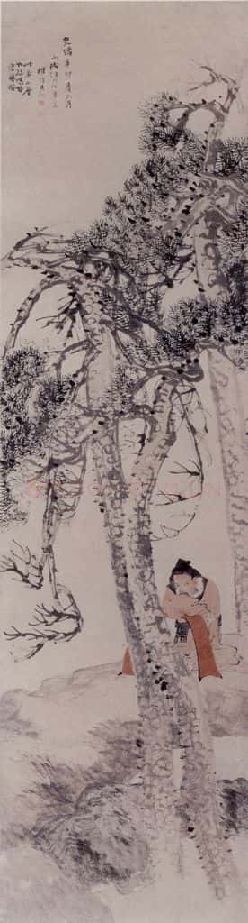 1891年 任伯年《松下高士图》书画作品