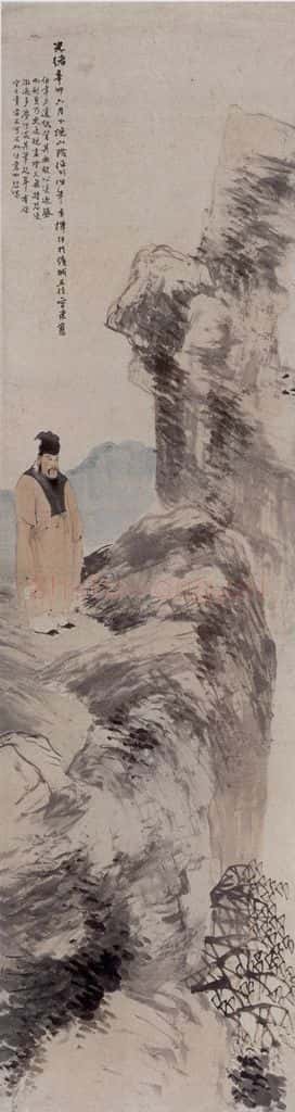 1891年 任伯年《独立苍茫》书画作品
