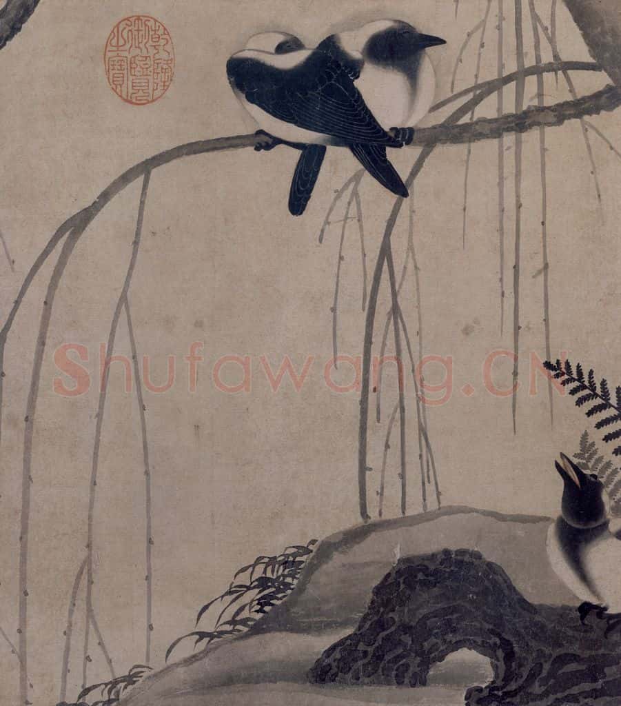 宋 赵佶 柳鸦芦雁图 书画作品