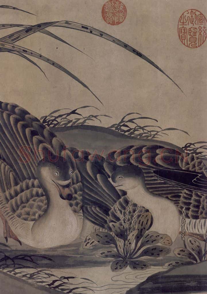 宋 赵佶 柳鸦芦雁图 书画作品