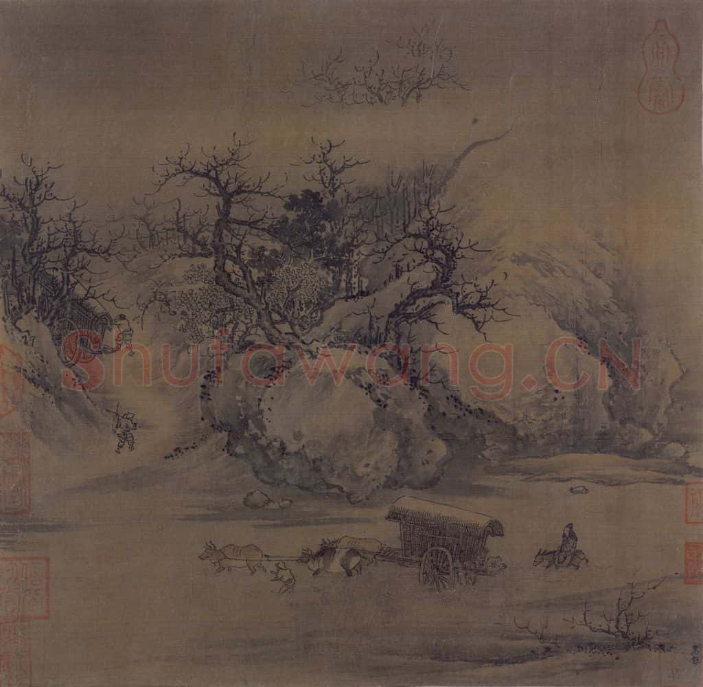 宋 朱锐 溪山行旅图 书画作品
