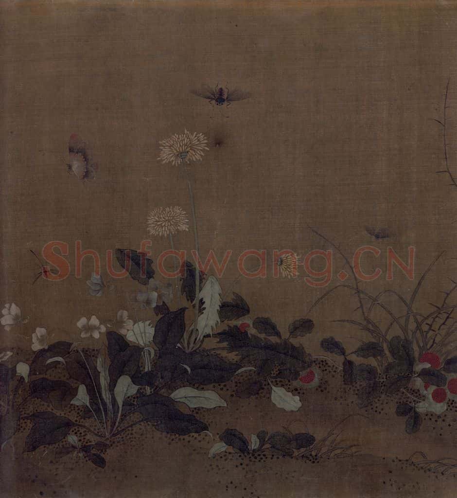 宋 艳艳女史 花卉草虫图 书画作品