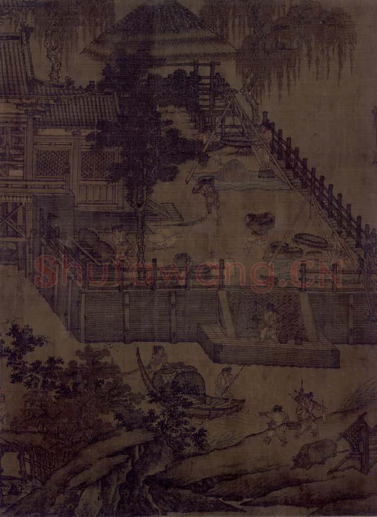 宋 佚名 闸口盘车图 书画作品