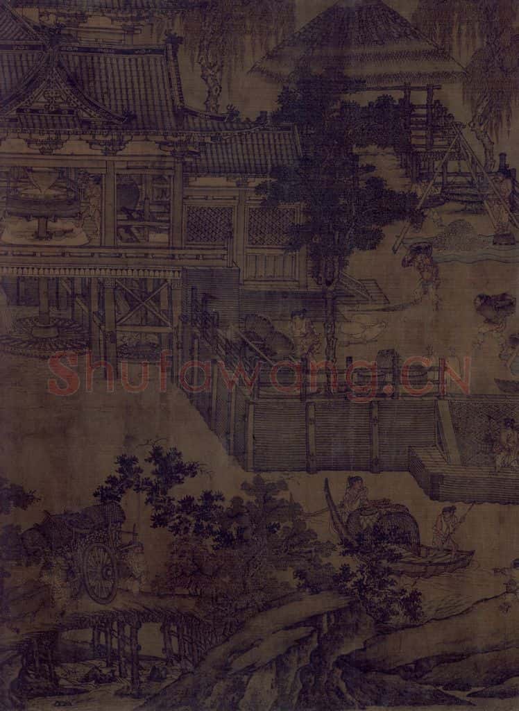 宋 佚名 闸口盘车图 书画作品