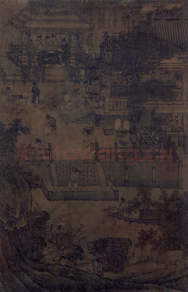 宋 佚名 闸口盘车图 书画作品