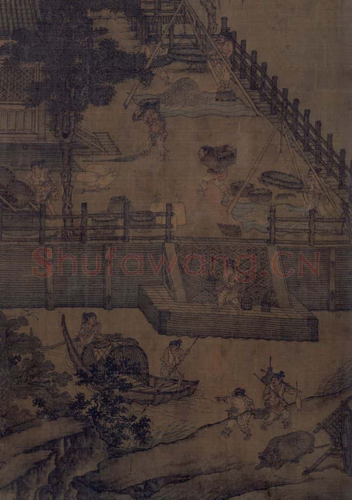 宋 佚名 闸口盘车图 书画作品