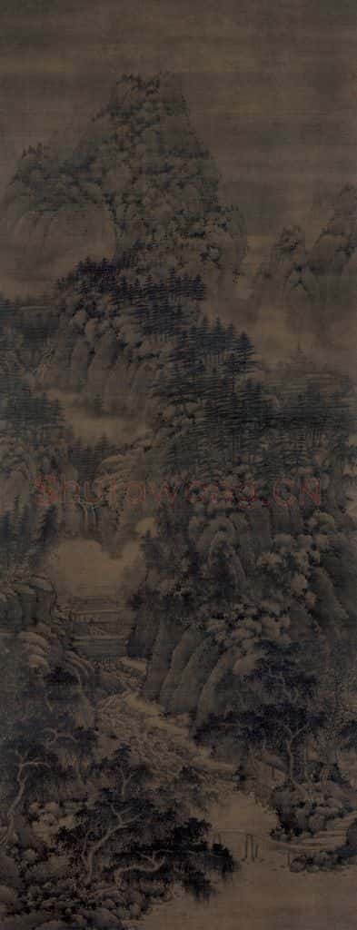 宋 巨然（传） 万壑松风图 书画作品