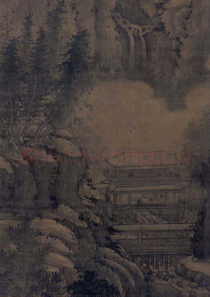 宋 巨然（传） 万壑松风图 书画作品