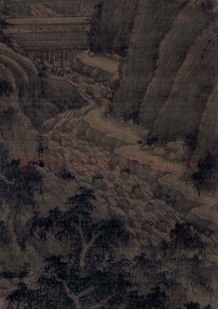 宋 巨然(传) 万壑松风图 书画作品