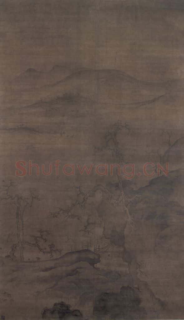 宋 郭熙(传) 古木遥山图 书画作品