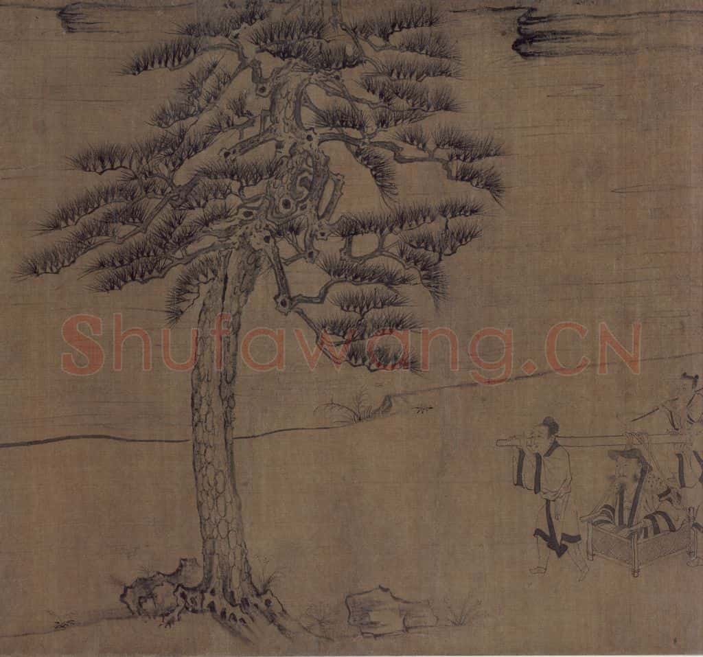 宋 佚名《莲社图》书画作品