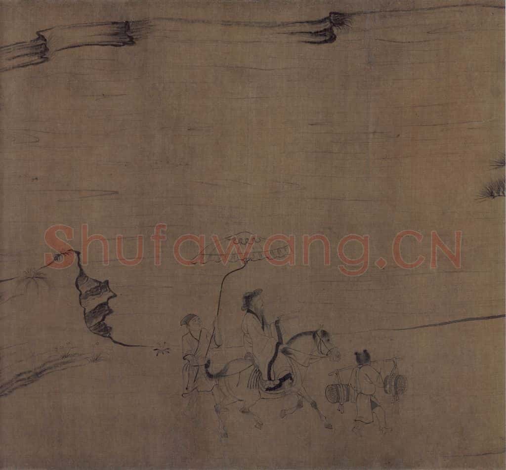 宋 佚名《莲社图》书画作品