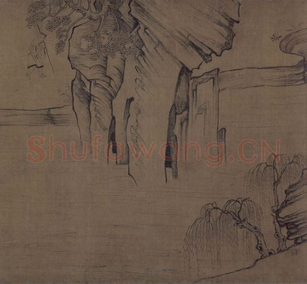 宋 佚名《莲社图》书画作品