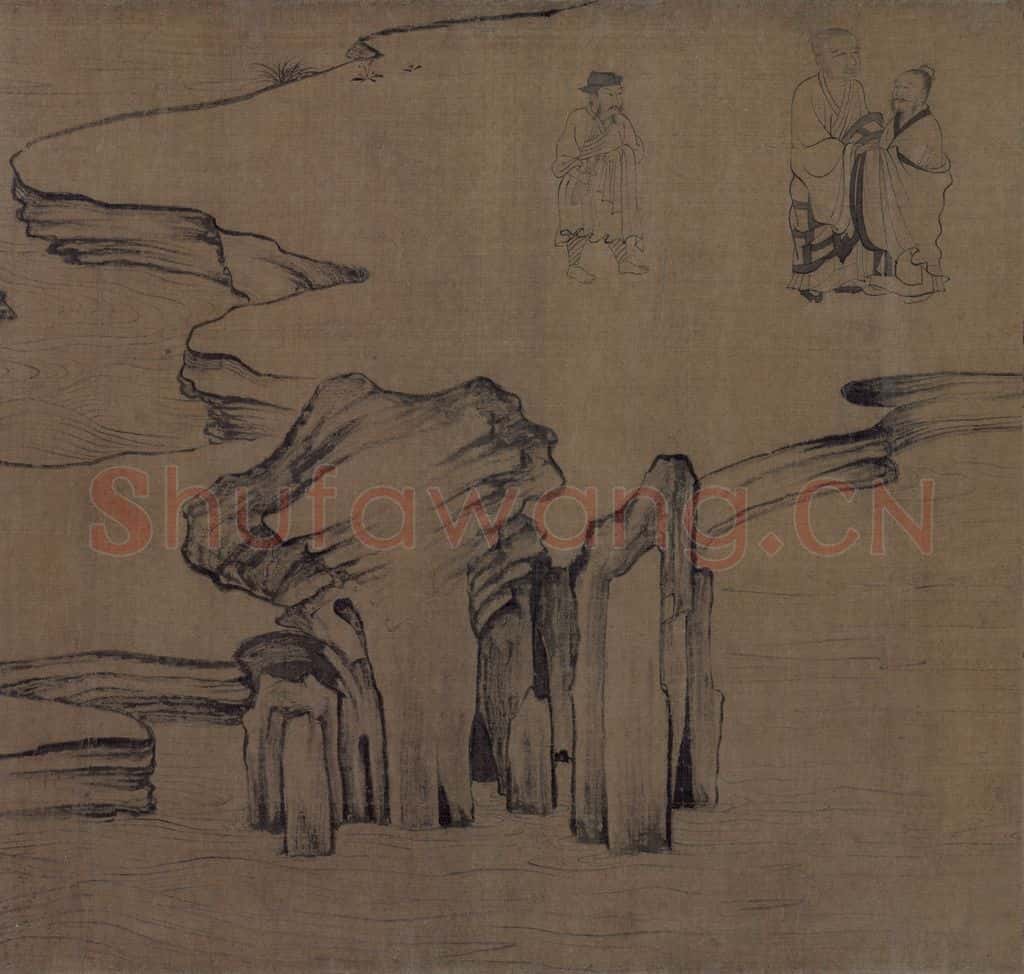 宋 佚名《莲社图》书画作品