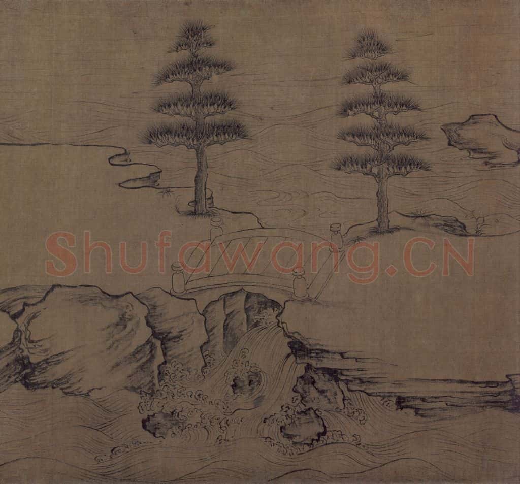 宋 佚名《莲社图》书画作品