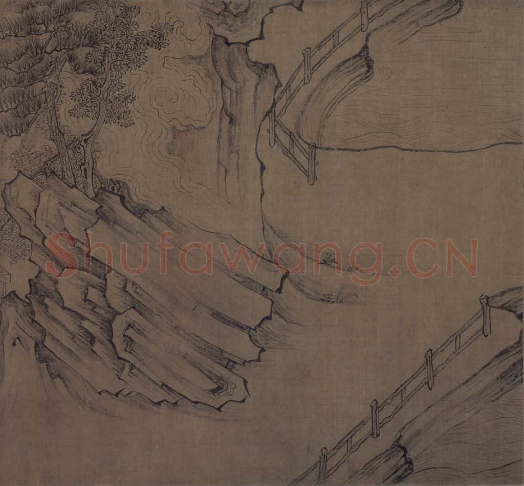 宋 佚名《莲社图》书画作品