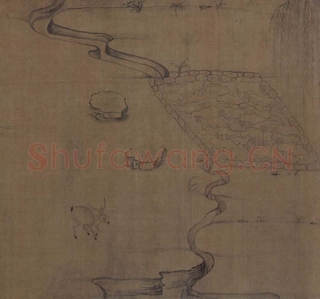 宋 佚名《莲社图》书画作品