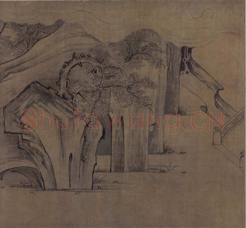 宋 佚名《莲社图》书画作品
