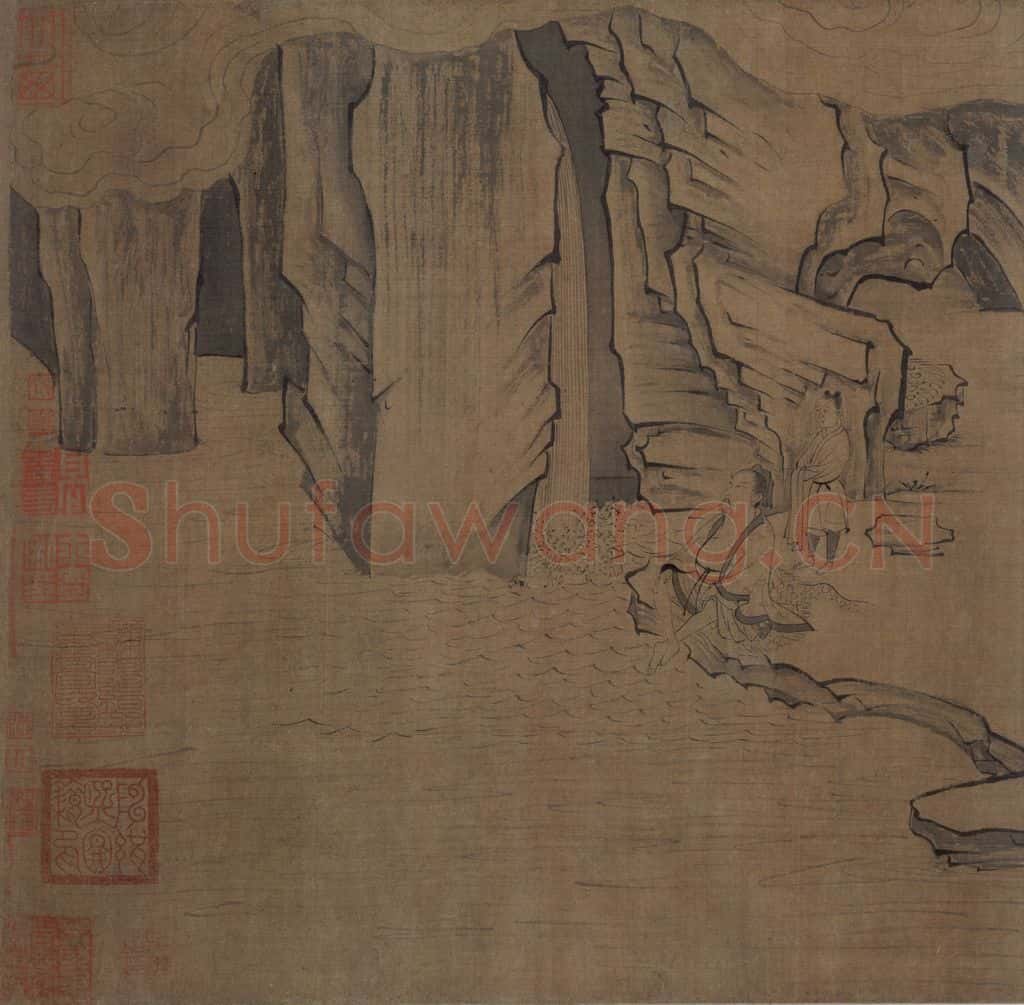 宋 佚名《莲社图》书画作品