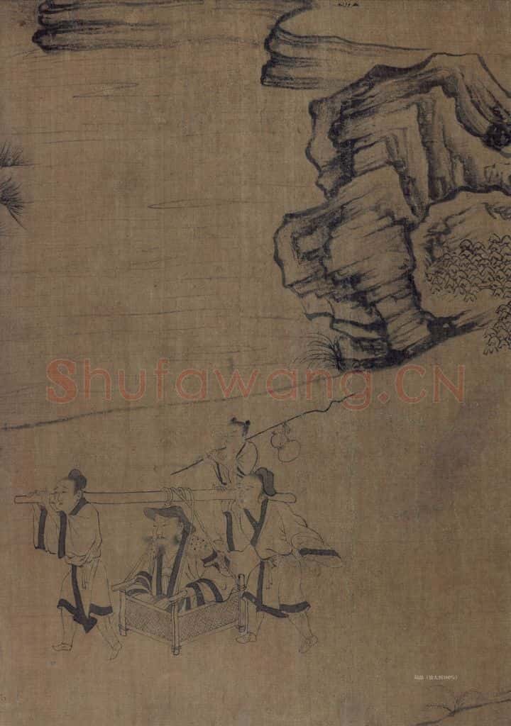 宋 佚名《莲社图》书画作品