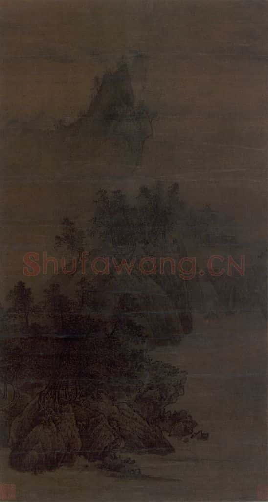 宋 佚名《晚景图》书画作品