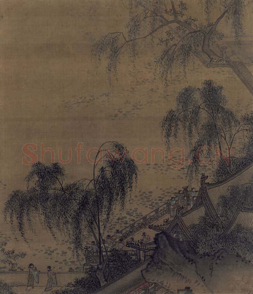 宋 佚名《荷塘按乐图》书画作品