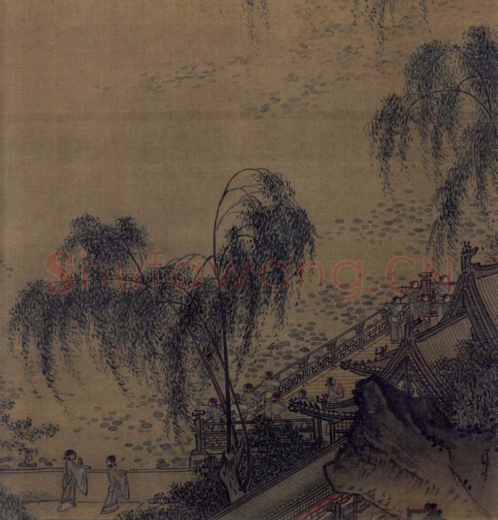 宋 佚名《荷塘按乐图》书画作品