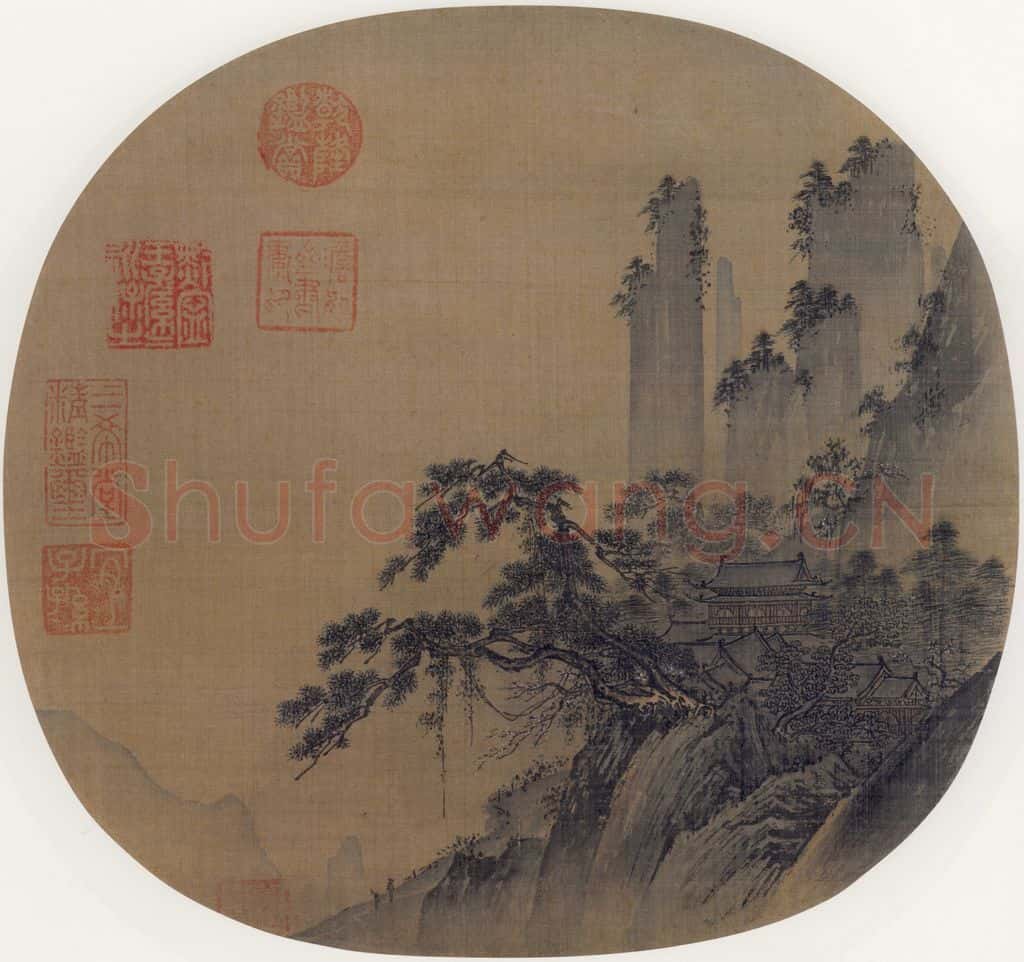 宋 佚名《松风楼观图》书画作品