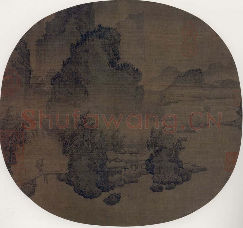 宋 佚名《溪山风雨图》书画作品