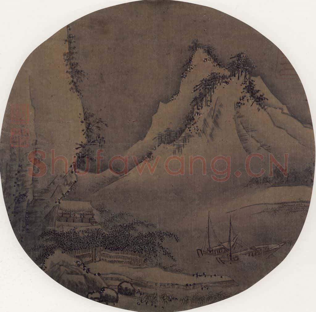 宋 佚名《雪江归棹图》书画作品