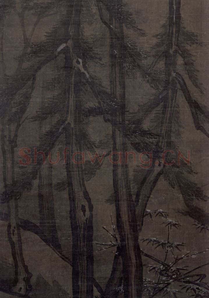 宋 佚名《雪屐观梅图》书画作品