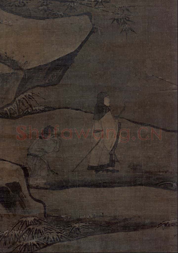 宋 佚名《雪屐观梅图》书画作品