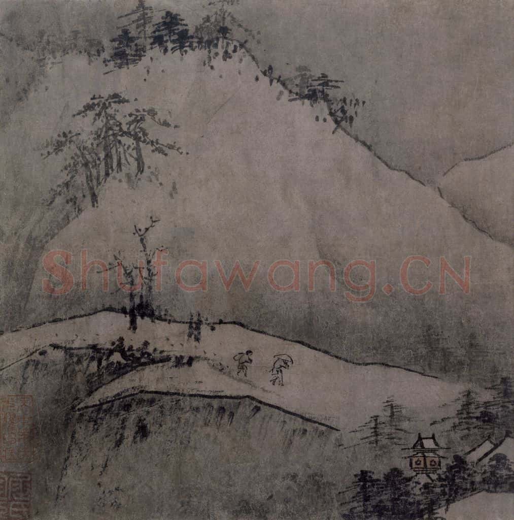 宋 佚名《雪景山水图》书画作品