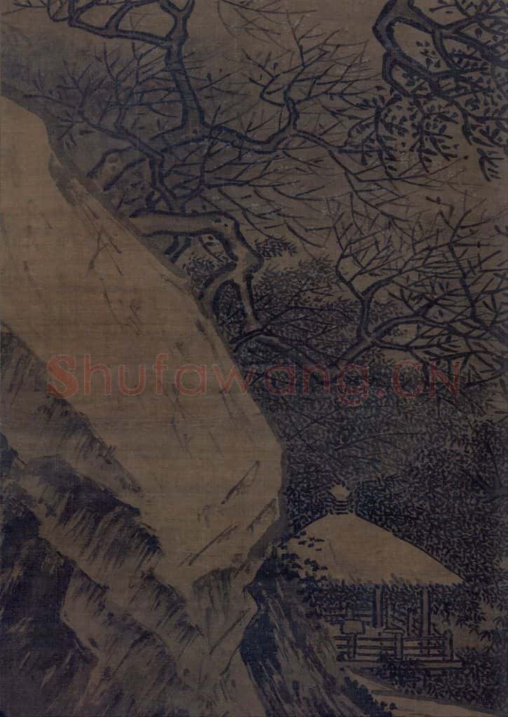 宋 佚名《雪峰寒艇图》书画作品
