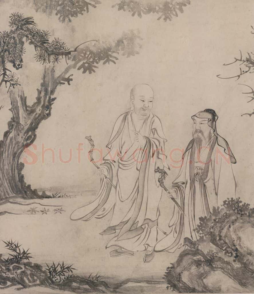 宋 张激《白莲社图》书画作品