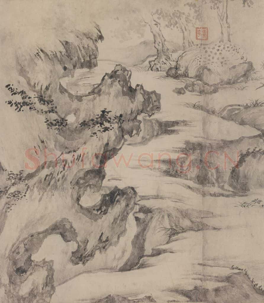 宋 张激《白莲社图》书画作品