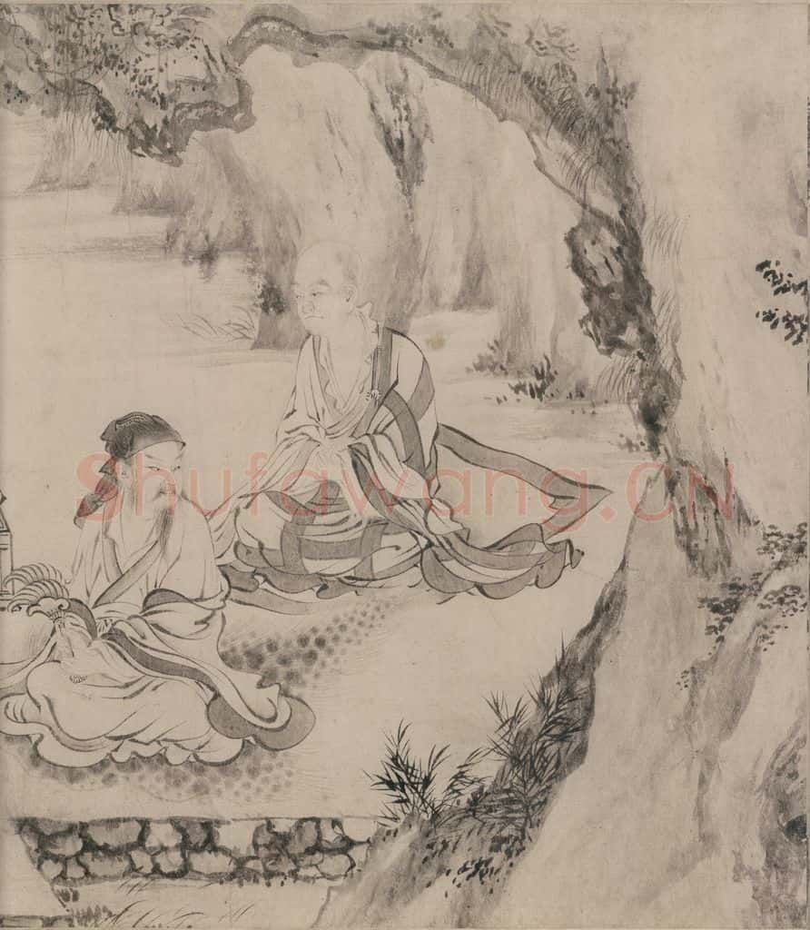 宋 张激《白莲社图》书画作品