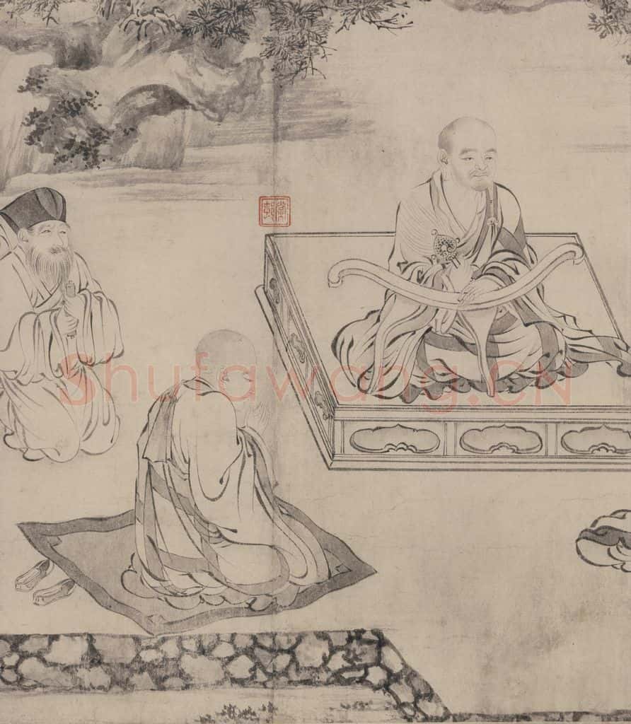 宋 张激《白莲社图》书画作品