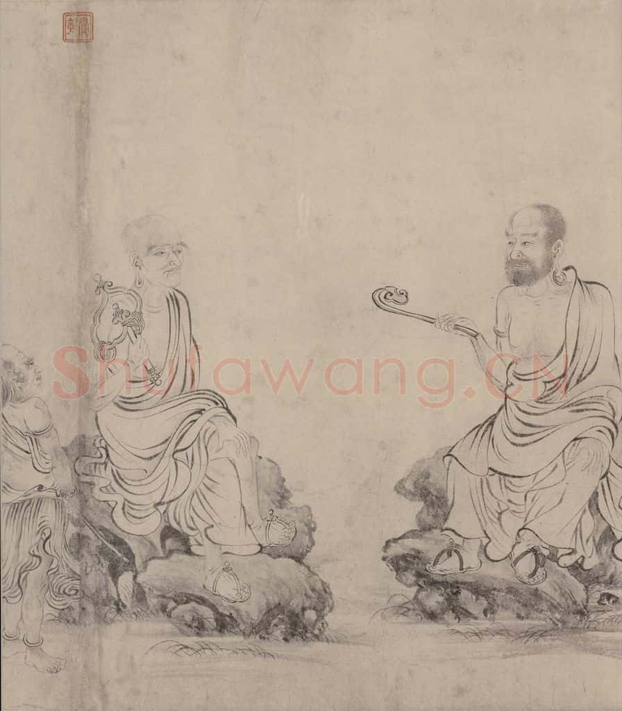 宋 张激《白莲社图》书画作品