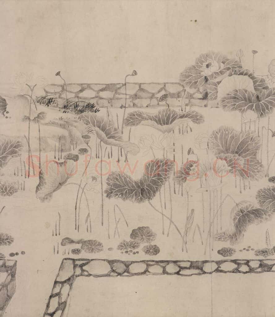 宋 张激《白莲社图》书画作品