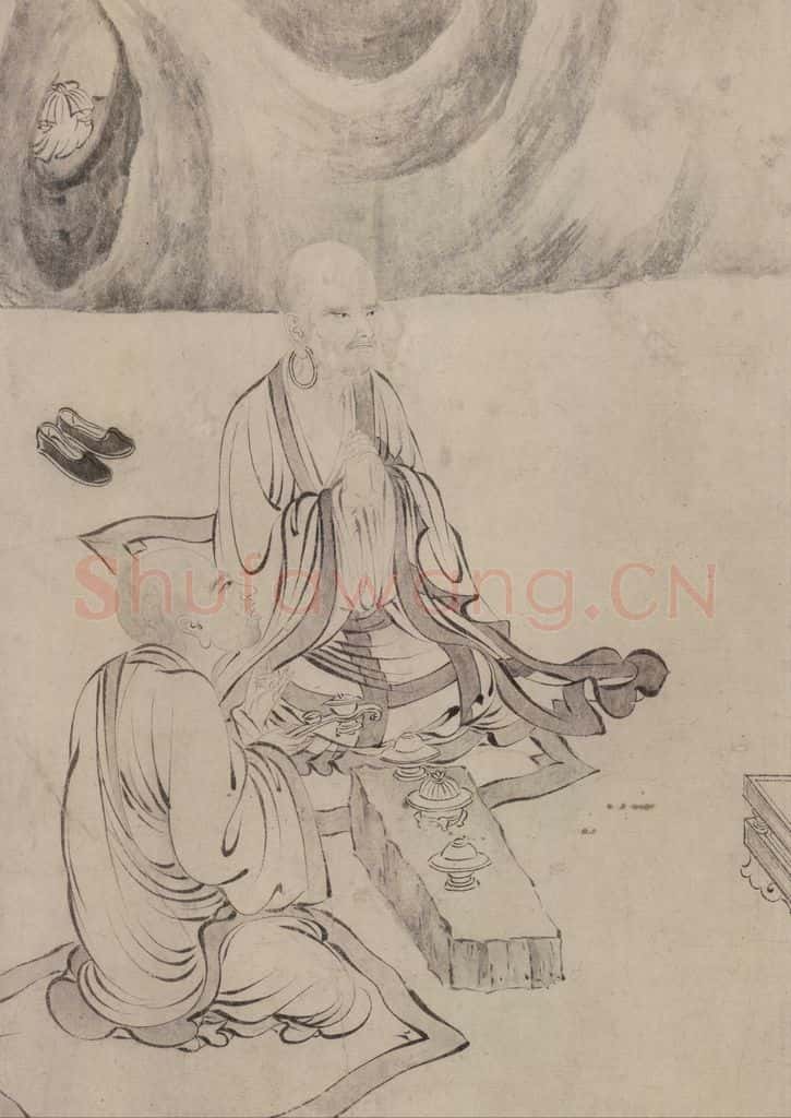 宋 张激《白莲社图》书画作品