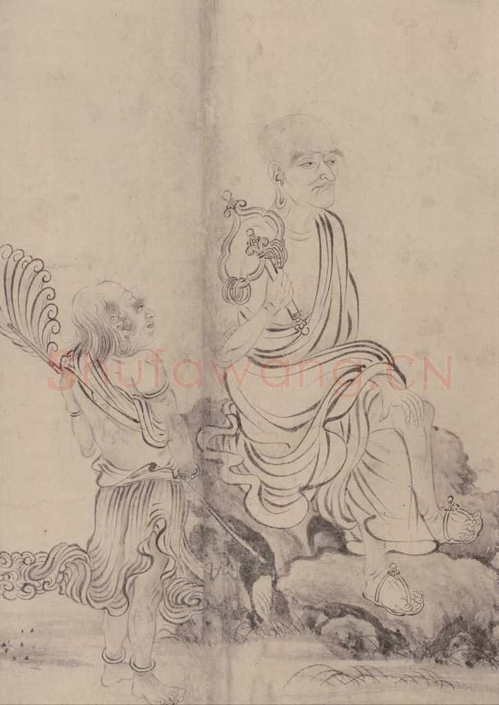 宋 张激《白莲社图》书画作品