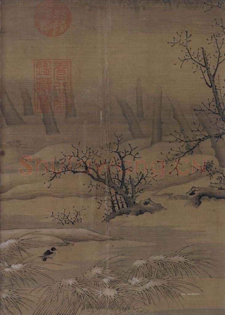 宋代 佚名《寒鸦图》书画作品