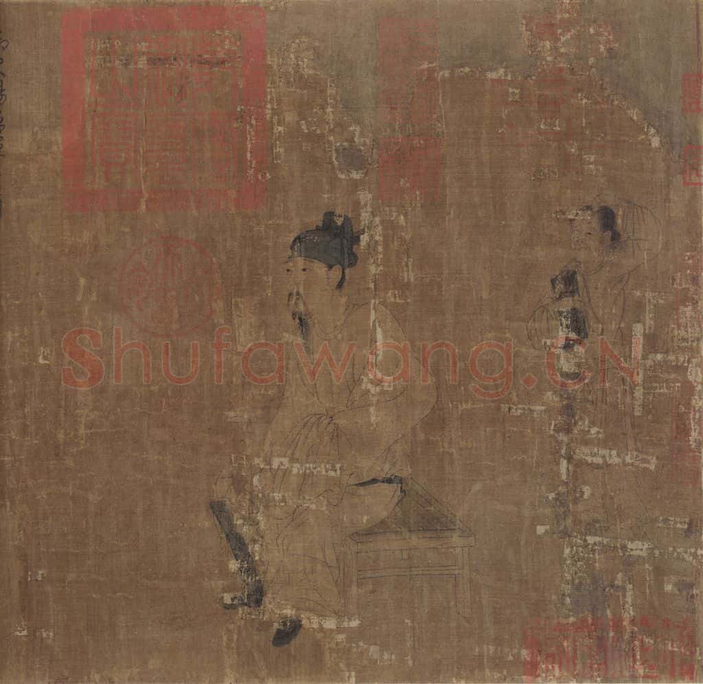 宋 佚名《萧翼赚兰亭图》书画作品