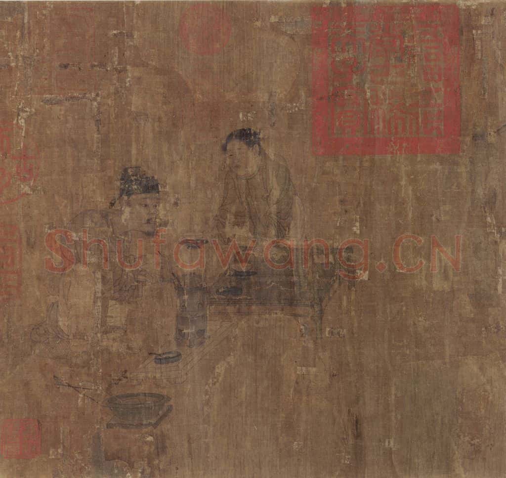 宋 佚名《萧翼赚兰亭图》书画作品