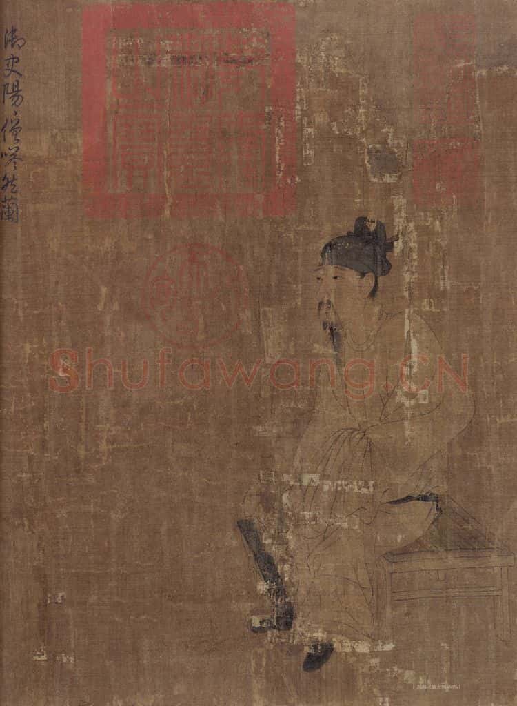 宋 佚名《萧翼赚兰亭图》书画作品