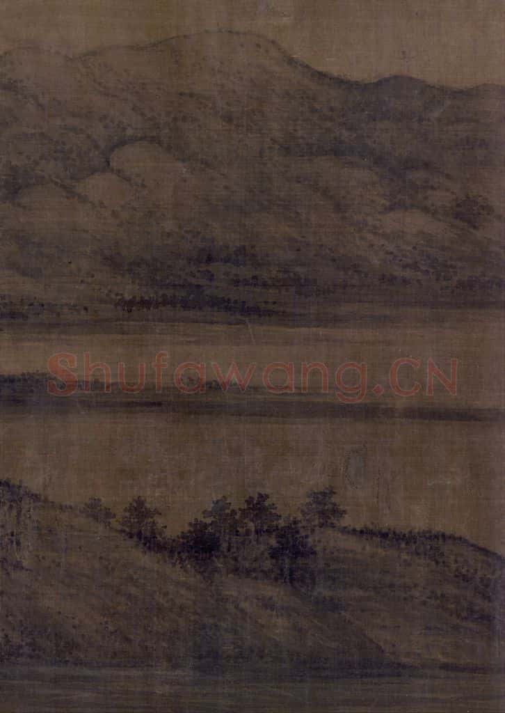 五代 董源《夏景山口待渡图》书画作品