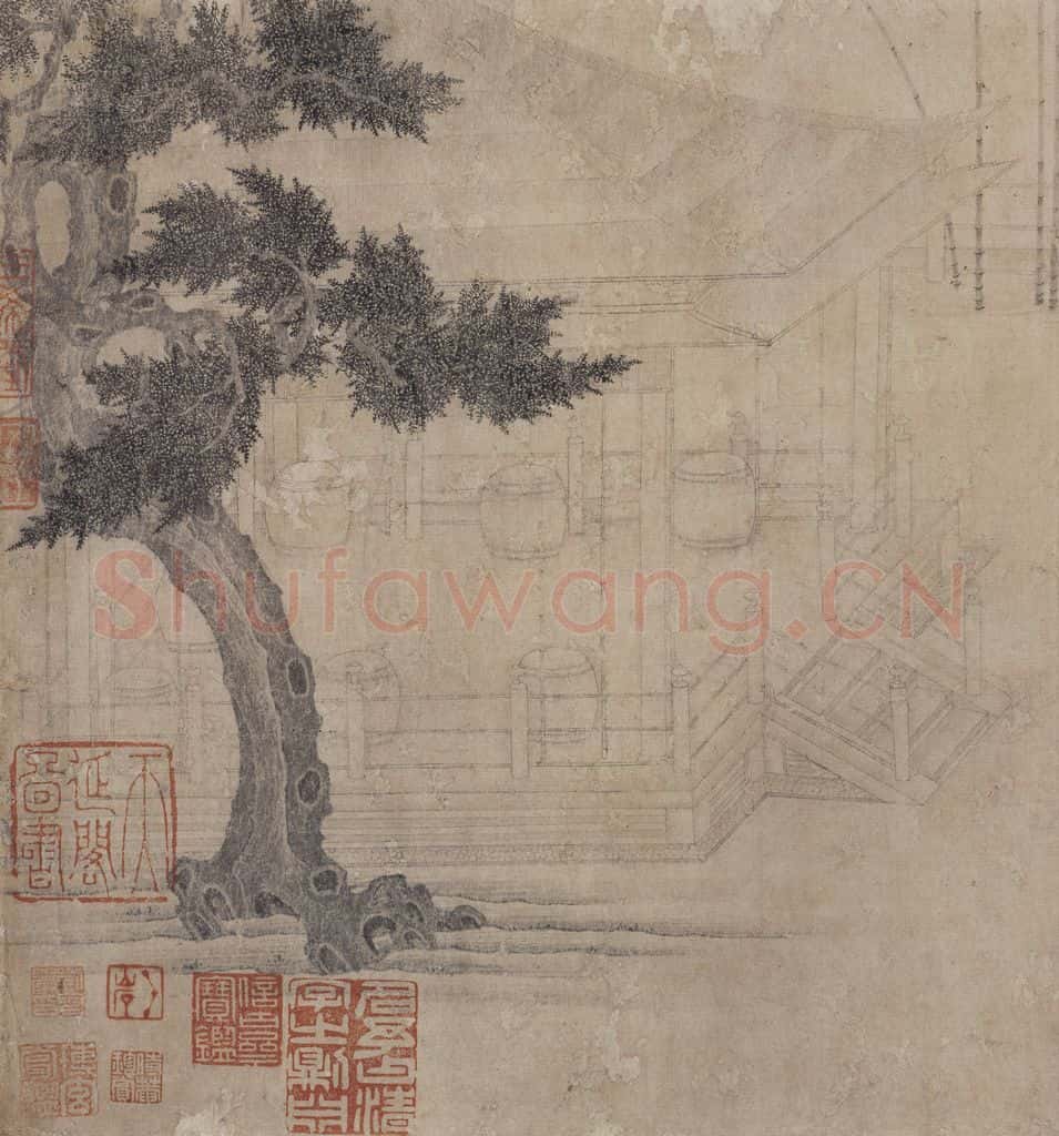 宋 佚名《商山四皓会昌九老图》书画作品